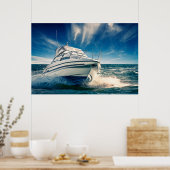 Poster Bateau À Puissance Arrivant Dans Le Port De Chiche (Cuisine)