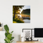 Poster Bateau à roues amarrés au lac (Bureau à domicile)