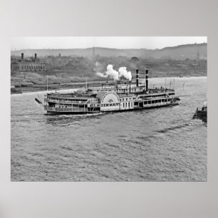 Poster Bateau à vapeur "Cincinnati" BW 1906