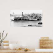 Poster Bateau à vapeur "Island Queen" 1906 BW (Cuisine)
