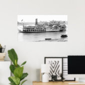 Poster Bateau à vapeur "Island Queen" 1906 BW (Bureau à domicile)