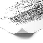 Poster Bateau à vapeur Mississippi 1854 (Coin)