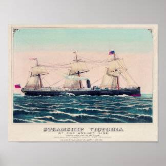 Poster Bateau à vapeur Victoria de la ligne d'Ancres, 187