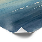 Poster Bateau À Voile Aquarelle Sur Peinture Océanique (Coin)