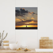Poster Bateau à voile au coucher du soleil (Cuisine)