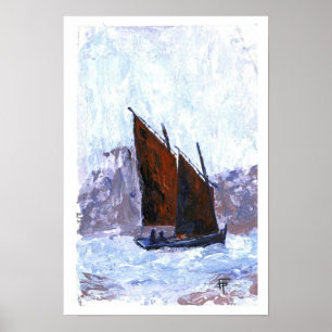 Poster Bateau à voile Bisquine