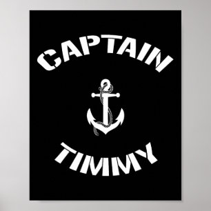 Poster Bateau à voile Capitaine Timmy Personnalisé Bateau