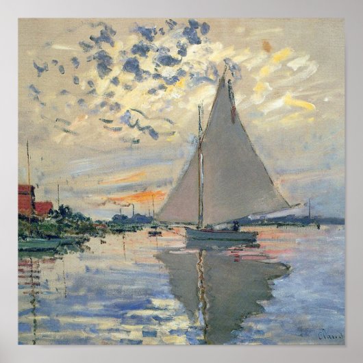 Poster Bateau à voile de Monet Impressionnisme français C (Devant)