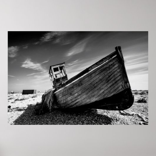 Poster Bateau Abandonné Sur Dungeness Beach (Devant)