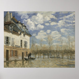 Poster Bateau Alfred Sisley dans les inondations à Port M