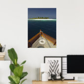 Poster Bateau ancré approchant l'île (Bureau à domicile)