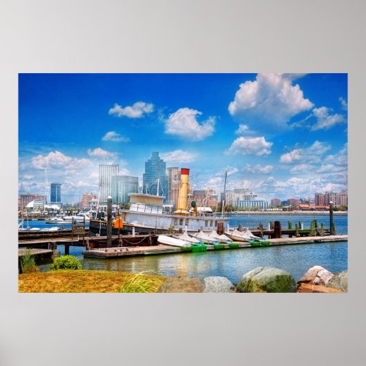 Poster Bateau - Balitimore, MD - Tug à vapeur Baltimore 1 (Devant)