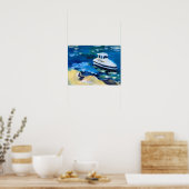 Poster bateau blanc sur la mer (Cuisine)