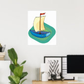 Poster Bateau bleu (Bureau à domicile)