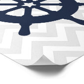 Poster Bateau bleu Roue Nautique Nautique (Coin)