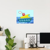 Poster Bateau coloré pour enfants (Bureau à domicile)
