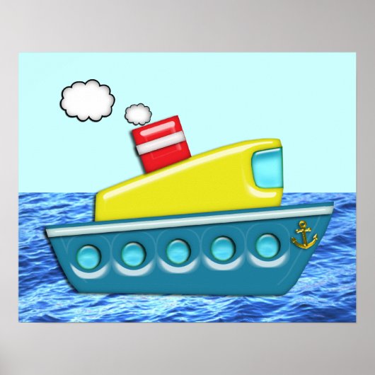 Poster Bateau coloré pour enfants (Devant)
