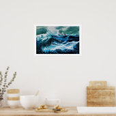 Poster Bateau dans la mer dans la tempête (Cuisine)