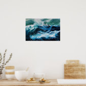 Poster Bateau dans la mer dans la tempête (Cuisine)