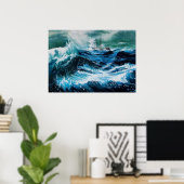 Poster Bateau dans la mer dans la tempête (Bureau à domicile)