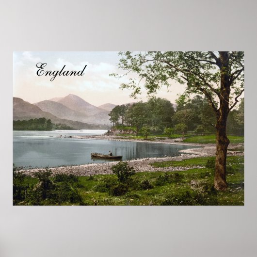 Poster Bateau dans le Lake District, Angleterre (1900) (Devant)