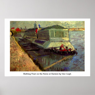 Poster Bateau de bain sur la Seine à Asniere par Van Gogh