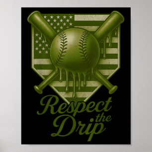 Poster Bateau de baseball Boys Ice Cream Camo Usa 4 juill