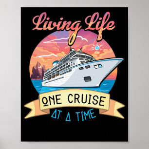 Poster Bateau de croisière Vivre la vie une croisière à l