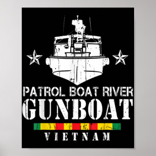 Poster Bateau de patrouille River Gunboat Vietnam Vétérin