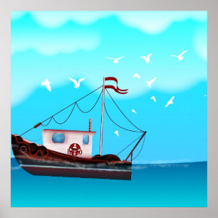 Poster Bateau de pêche