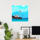 Poster Bateau de pêche (Bureau à domicile)