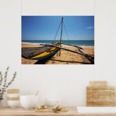 Poster Bateau De Pêche Amarré Sur La Plage (Cuisine)