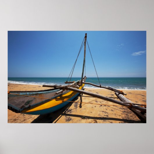 Poster Bateau De Pêche Amarré Sur La Plage (Devant)