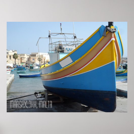 Poster Bateau de pêche artisanal Marsaxlokk Malte (Devant)