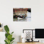 Poster Bateau de pêche au Tréport en France (Bureau à domicile)