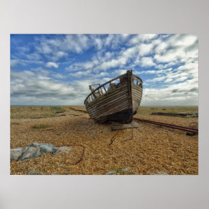 Poster Bateau de pêche en bois abandonné   Dungeness
