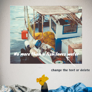 Poster Bateau de pêche en bord de mer Méditerranée