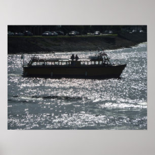 Poster Bateau de plaisance, port de Cardiff Bay
