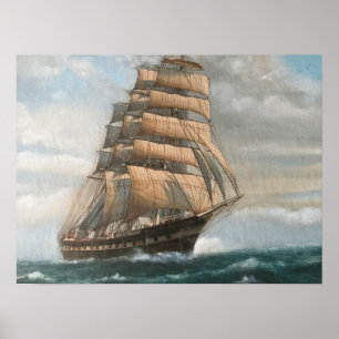 Poster Bateau de tondeuse