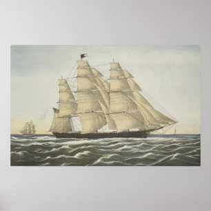 Poster Bateau de tondeuse, nuage volant