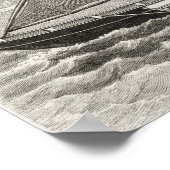 Poster Bateau des îles Mortlock avec outrigger (Coin)