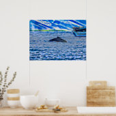 Poster Bateau d'observation des baleines Océan bleu (Cuisine)