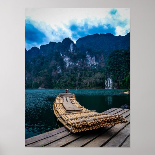 Poster Bateau en bambou dans le parc national Khao Sok Th (Devant)