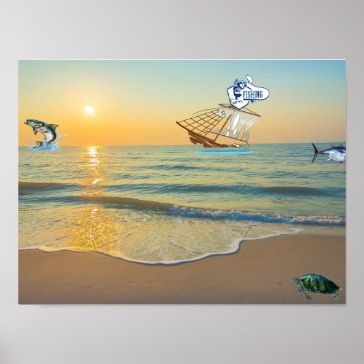 Poster Bateau en train de couler (Devant)