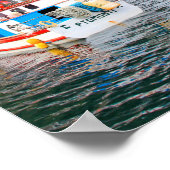 Poster Bateau et cascade, Chili (Coin)