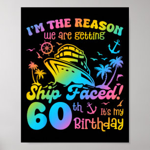 Poster Bateau Faced C'est mon 60e anniversaire Cruising S