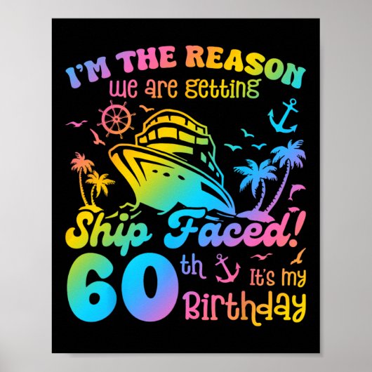 Poster Bateau Faced C'est mon 60e anniversaire Cruising S (Devant)