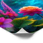 Poster Bateau floral enchanté sur Imaginaire Serene Water (Coin)