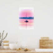 Poster Bateau flottant tôt le matin. (Cuisine)