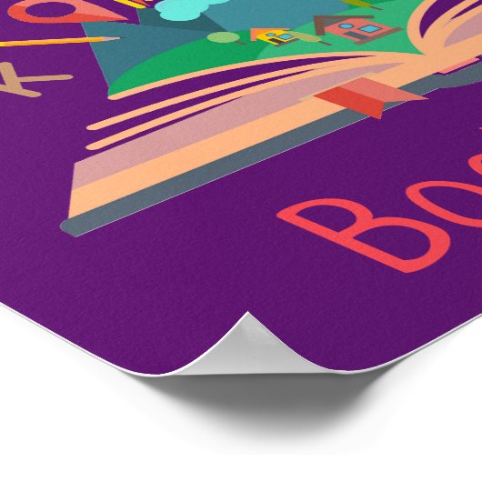 Poster Bateau-fusée de bibliothèque Book Lover (Coin)